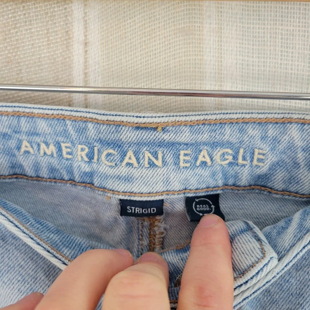 American‎ Eagle Strigid Real Good Mom Jeans Blue Size 18 Regular